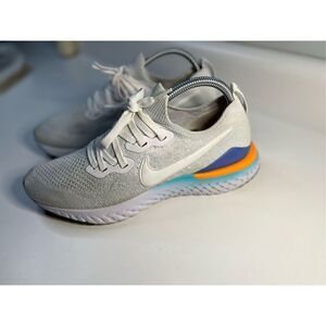 Nike Epic React Flyknit 2 BQ8927-104 Women’s 9.5 White Hyper Jade Gray